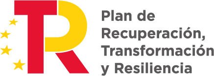 Logo del Plan de Recuperación, Transformación y Resiliencia de España, que incluye los colores de la bandera española y estrellas.